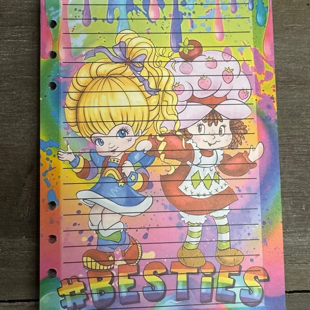 Rainbow Brite Strawberry Shortcake Size A5 Refill Paper (50 Sheets)